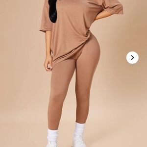 Fashion Nova Brown Leggings Set